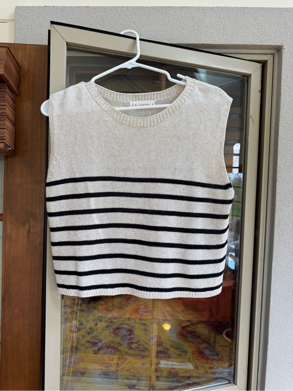 Together Cream Knit Sleeveless Sweater Tank